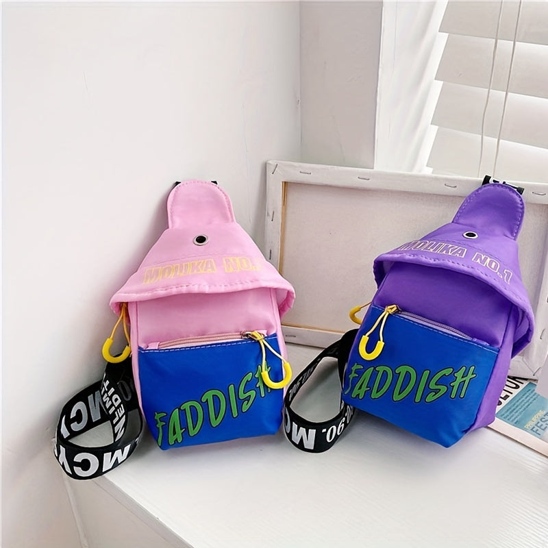 Casual Block Letter Graphic Print Sling Bag for Boys Girls Teens