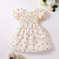 Heart Print Tunic Dress for Girls - Party Birthday Outfit