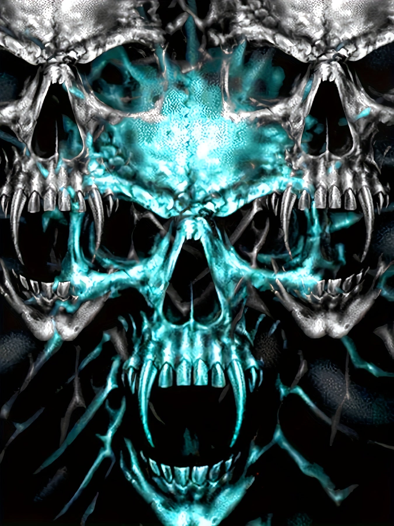 Skull 3d Pattern Print Men's Short Sleeve T shirt Graphic Tee