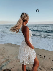 Boho Style Lace Floral Beachwear Dress