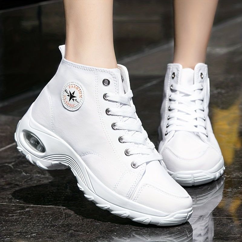 Women's High Top Canvas Sneakers with Air Cushion Sole