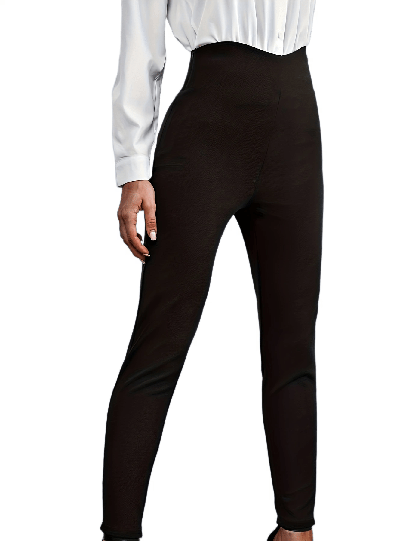 High Waist Slim Fit Pants for Office