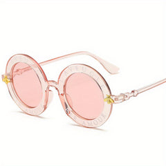 Round Frame Small Bee Sunglasses Men's Mixed Decorate Glasses