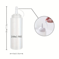 2pcs 8oz Squeeze Bottles with Cap Lids for Sauces & Crafts