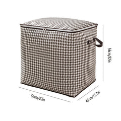 Houndstooth Pattern Storage Box Large Capacity Zipper Dustproof Organizer