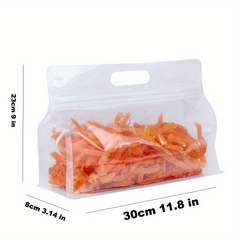 10pcs Reusable Leakproof Silicone Food Storage Bag for Snacks & Fruits