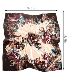 Vintage Silk Scarf Thin Satin Large Shawl Head Wrap