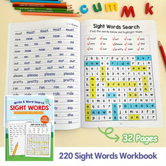 LACHILLY 220 Sight Words Workbook for Kids Writing Practice
