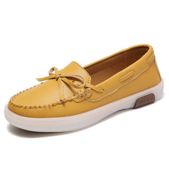Ruched Trim Bowknot Flat Shoes Low Top Comfortable Walking Shoes
