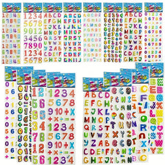 12pcs 3D Puffy Alphabet & Number Stickers Educational Toys for Boys & Girls