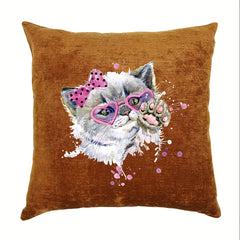 Cat Heat Transfer Vinyl Sticker DIY Iron Decal Heart Glasses Bow