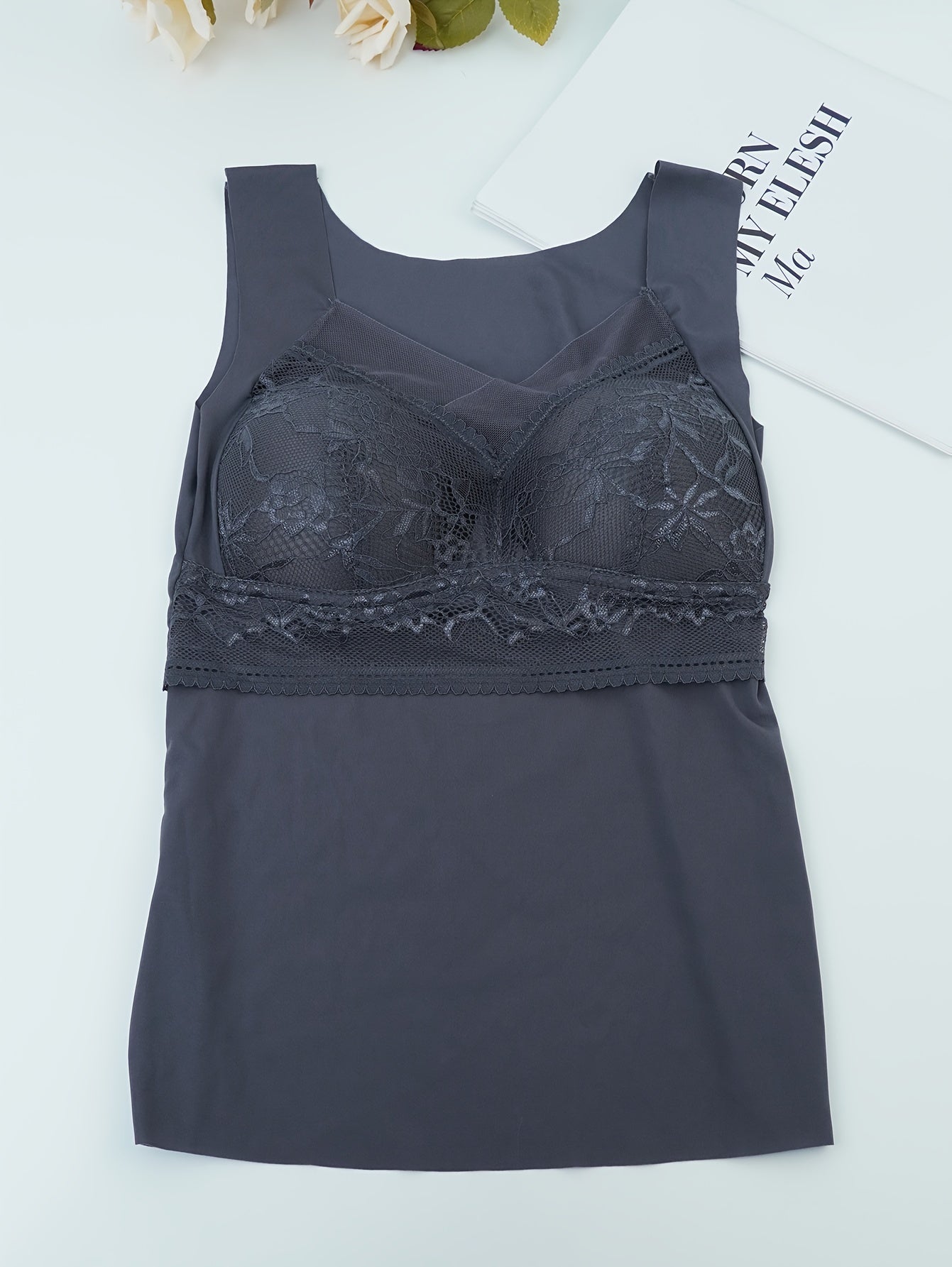 Lace Tank Top V Neck Padded Women's Lingerie