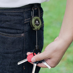 Retractable Keychain Buckle Steel Wire Rope for Outdoor Camping