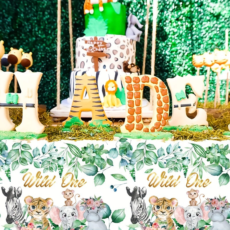 Animal Theme Party Cartoon Animal Print Disposable Tablecloth