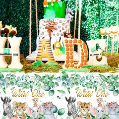 Animal Theme Party Cartoon Animal Print Disposable Tablecloth