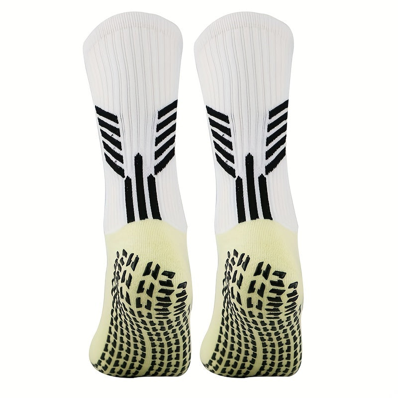 Non slip Silicone Bottom Football Socks Mid Calf Breathable Soccer Socks