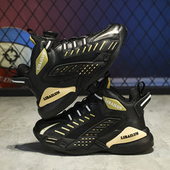 Boy's Basketball Shoes With Rotating Buckle Comfy Non Slip