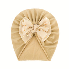 Bowknot Elastics Baby Hat Cap Polka Dot Beanie In Candy For Boys And Girls