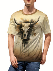 Men's Deer Skull Graphic T shirt Active 3D Print Tee For Outdoor