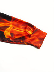 Men's 3D Flame Graphic Hoodie Hooded Sweatshirt For Outdoor