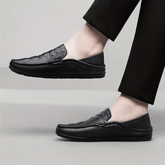 Men's Crocodile Pattern Loafer Shoes Non Slip Casual Comfort