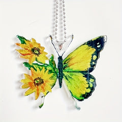 Sunflower Flower Ornament Yellow Butterfly Door Hanging Decoration