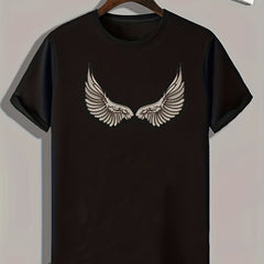 Men's Wings Print Comfy T-shirt for Outdoor Summer
