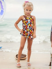 Toddler Girl's Floral One-piece Swimsuit Stretchy Bathing Suit