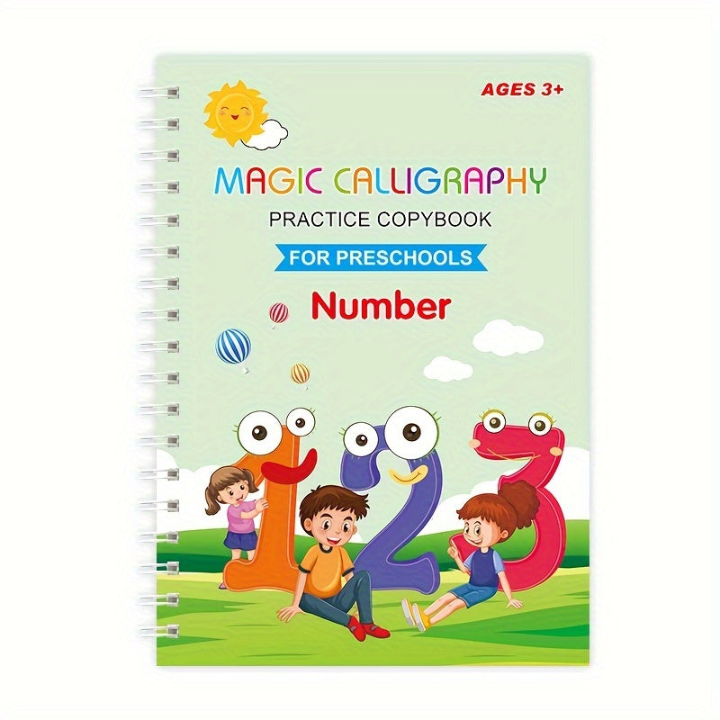 4pcs Reusable Magic Practice Copy Book