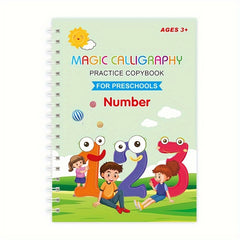 4pcs Reusable Magic Practice Copy Book