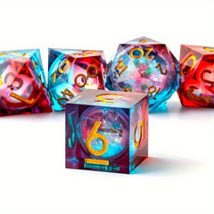 7pcs Resin Liquid Core Dice Set for Role Playing Board Game