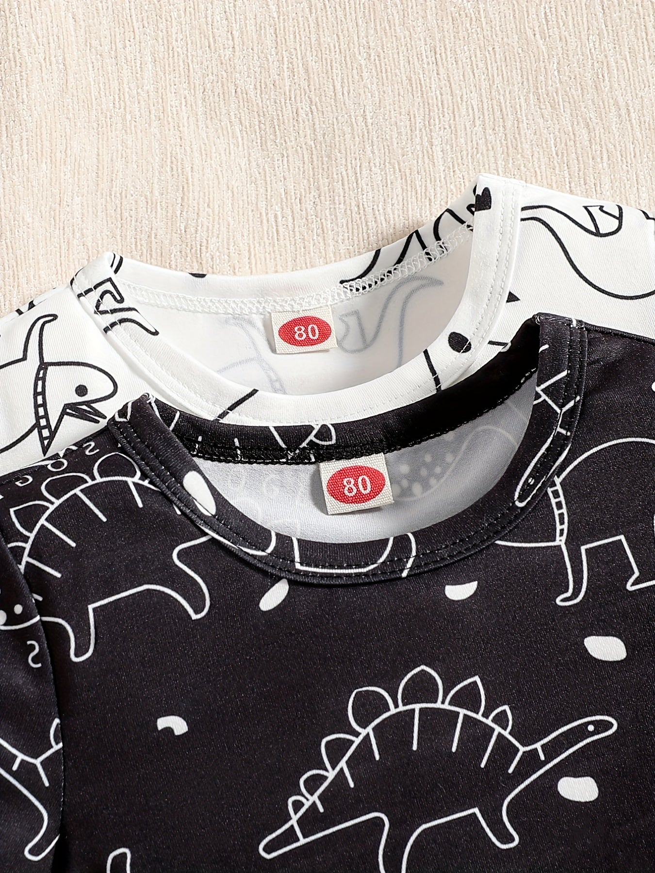 2pcs Baby Dinosaur Graphic T Shirt Comfy Tee Tops