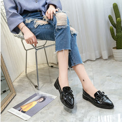 Pointed Toe Slip on Loafers Low Heel Shoes For Women