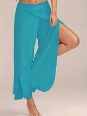 Wide Leg Workout Pants High Waist Solid Casual