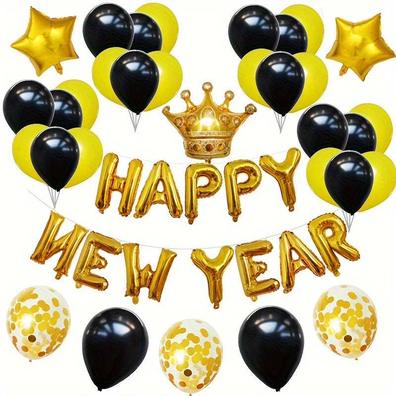 Happy New Year Foil Balloon Set - Party Decoration