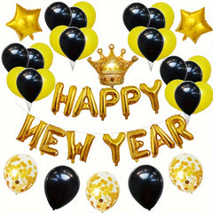 Happy New Year Foil Balloon Set - Party Decoration