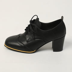 Chunky Heeled Short Boots Pointed Toe Lace Up Ankle Boots Oktoberfest Shoes