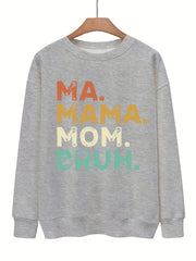 Letter Print Pullover Sweatshirt for Women