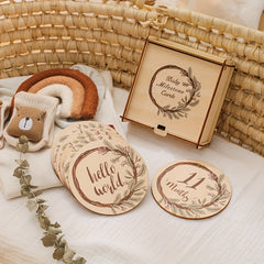 Wooden Flower Vine Milestone Birth Sign Growth Record Book
