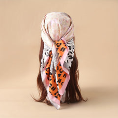 Leopard Print Shawl Block Large Square Scarf Bandana Head Wraps