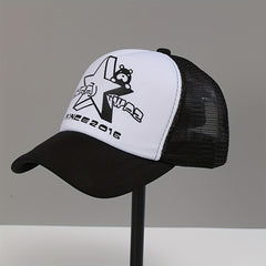 Star Bear Print Baseball Cap Mesh Trucker Hat Lightweight Unisex