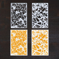 8pcs Textured Art Painting Stencils Reusable Plastic Stencils