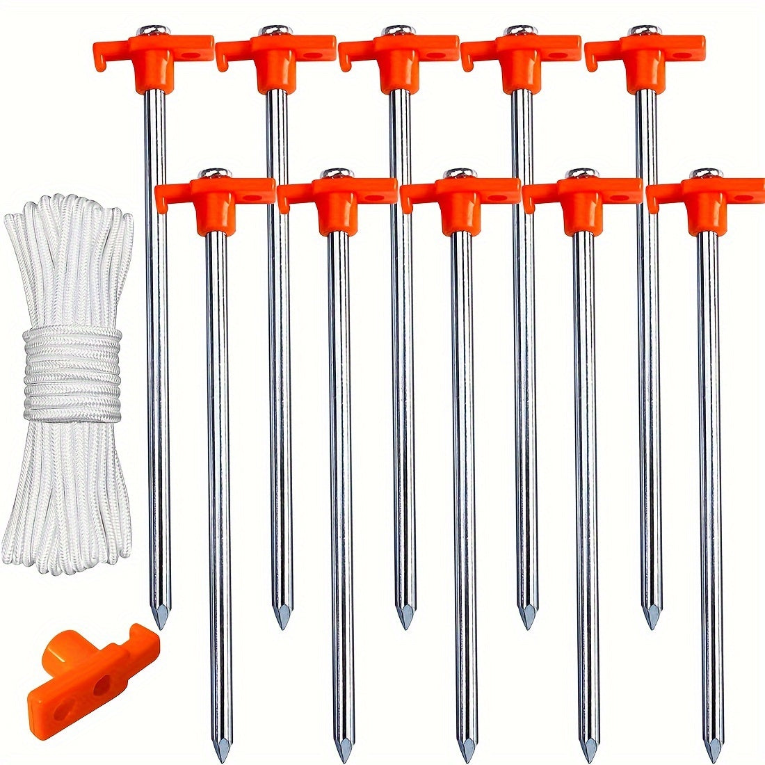 10pcs Stainless Steel Tent Stakes for Camping