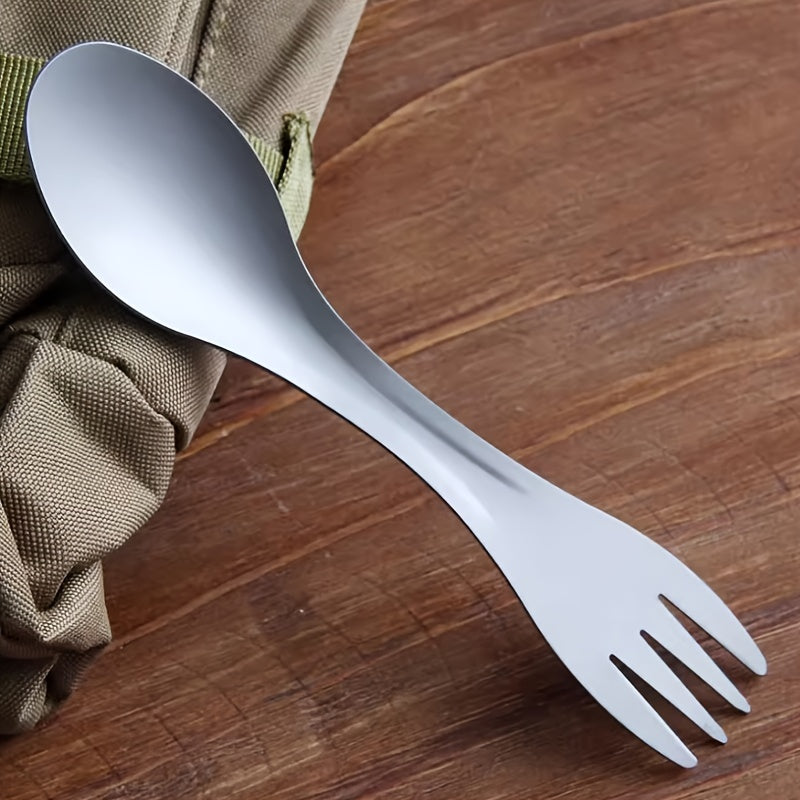 Titanium Stainless Steel 2 In 1 Spoon Fork for Outdoor Travel Camping
