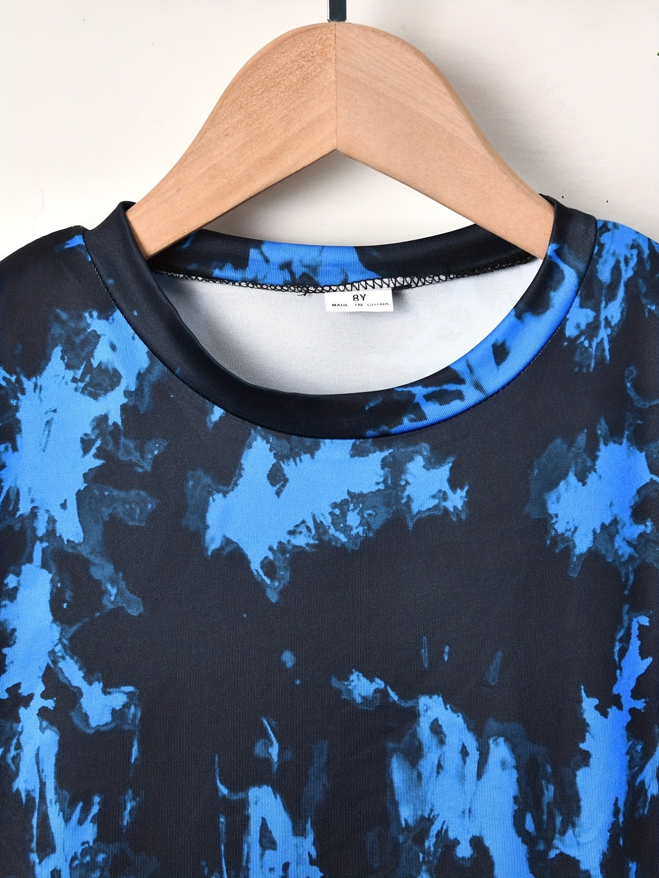 Boys Tie Dye Casual Outfit Round Neck T shirt & Shorts Kids Summer Clothes Sets
