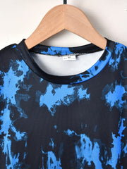 Boys Tie Dye Casual Outfit Round Neck T shirt & Shorts Kids Summer Clothes Sets