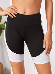 Contrast Stitching Casual Shorts Slim Fit Yoga Fitness Workout Legging