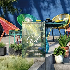 God Is With You Wherever You Go Garden Flag Outdoor Yard Decoration