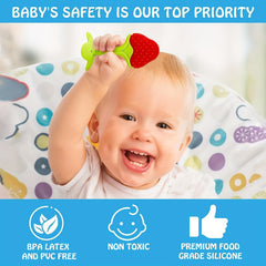 Soft Fruit Teether Silicone Soothing Teething Toy