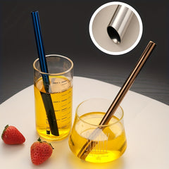 215mm Stainless Steel Bubble Tea Straw with Oblique Mouthpiece